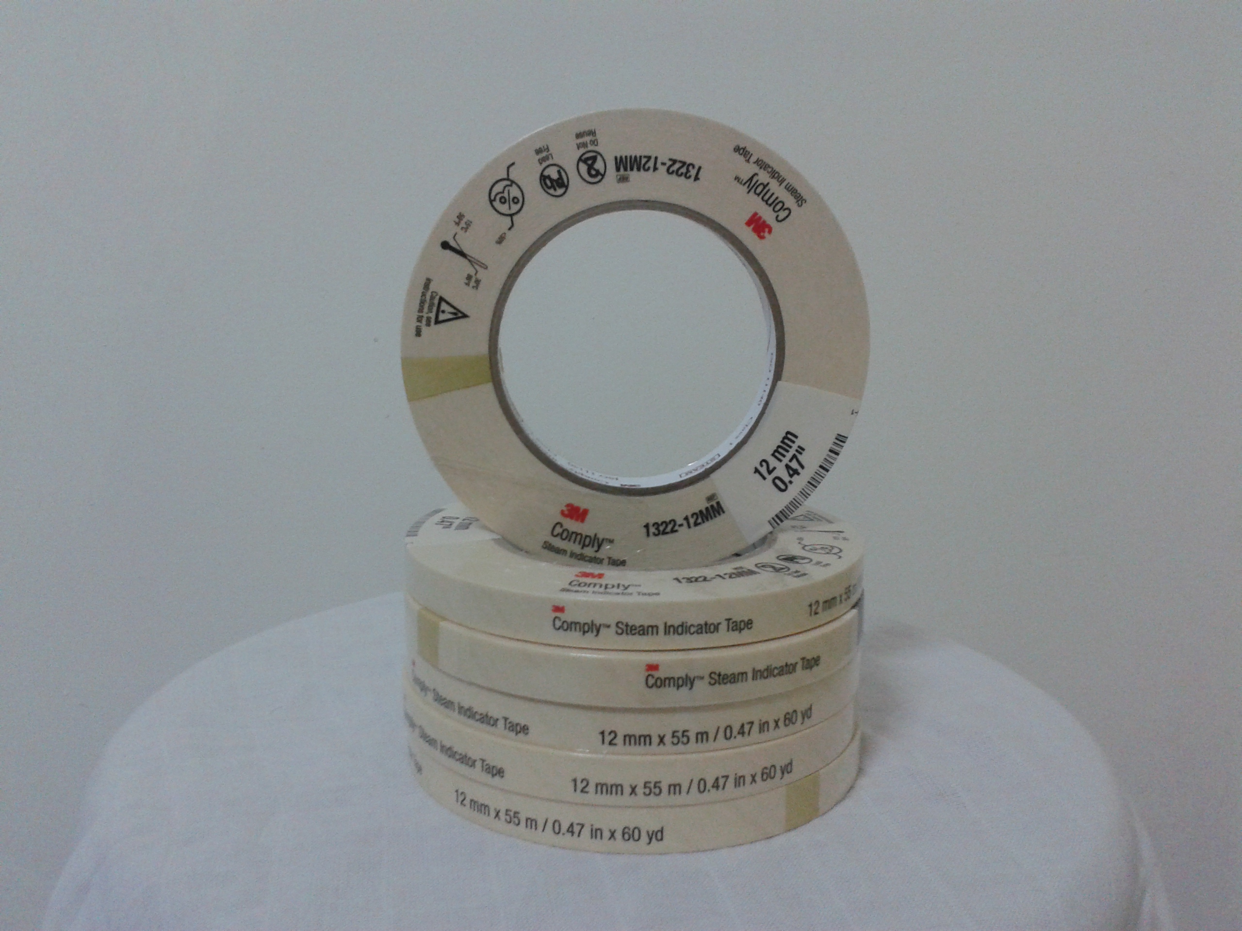 แถบตรวจทางเคมีฆ่าเชื้อด้วยไอน้ำ(Autoclave Tape) ขนาด1/2” (3M)