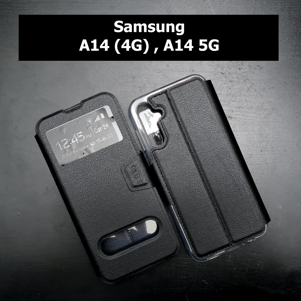 เคส Samsung A14 (4G) , A14 5G - เคสฝาพับ ซัมซุง โชว์เบอร์ ตั้งได้