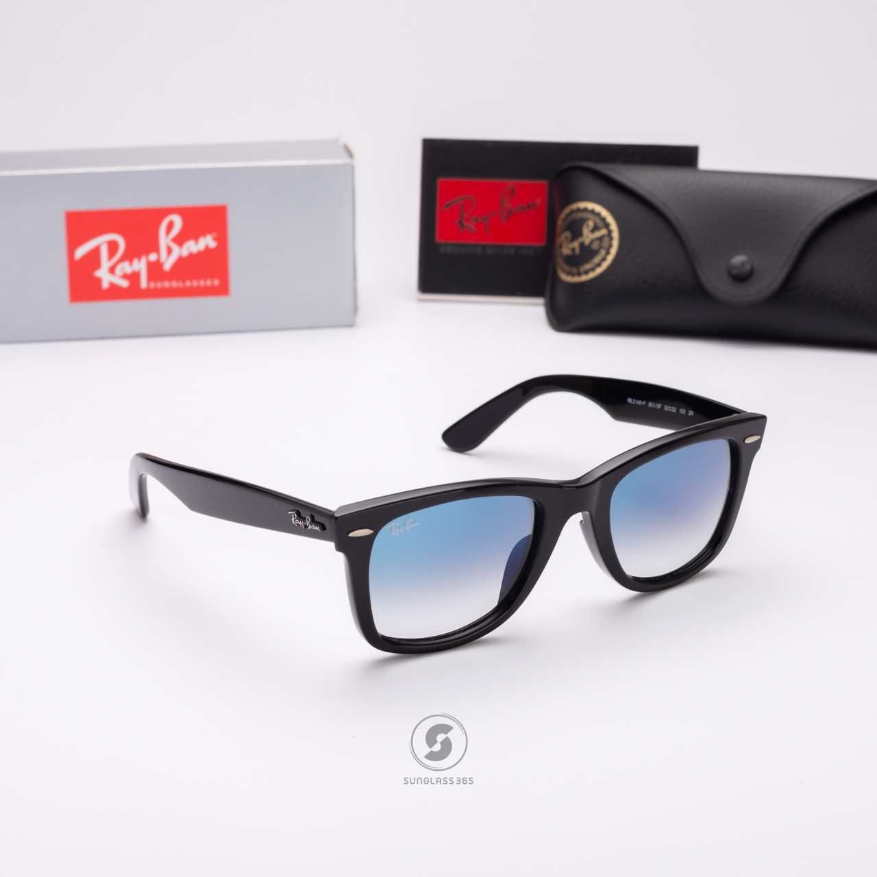 Ray Ban Wayfarer RB2140F 901/3F Black Blue