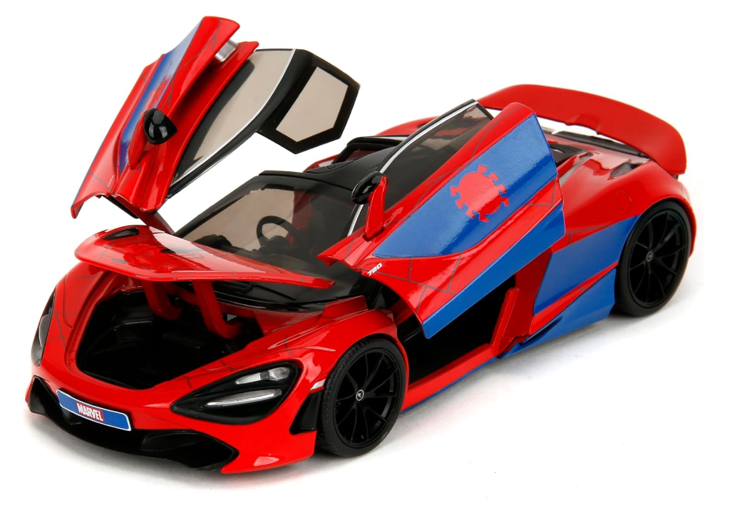 โมเดลรถ โมเดลรถยนต์ Marvel Spider-Man McLaren 720S Die-Cast Car & 2.75 2