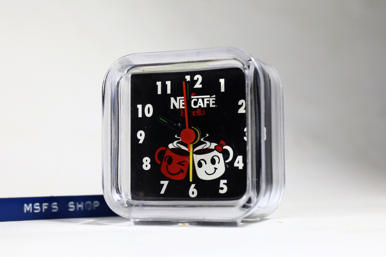 [Vintage] Nescafe นาฬิกาตั้งโต๊ะพลาสติก ขนาดเล็ก