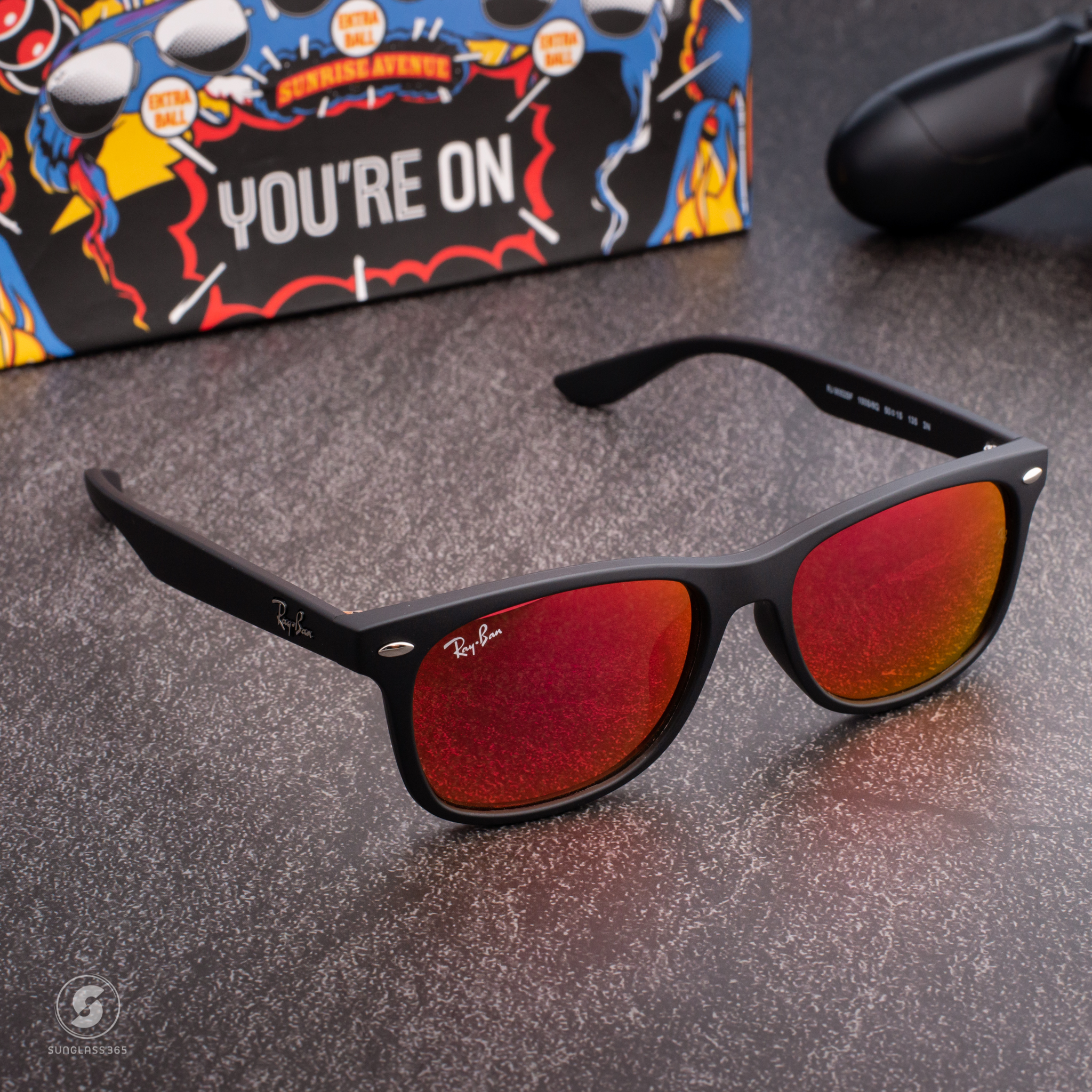 Ray Ban RJ9052SF 100S6Q MATTE BLACK Red Multilayer