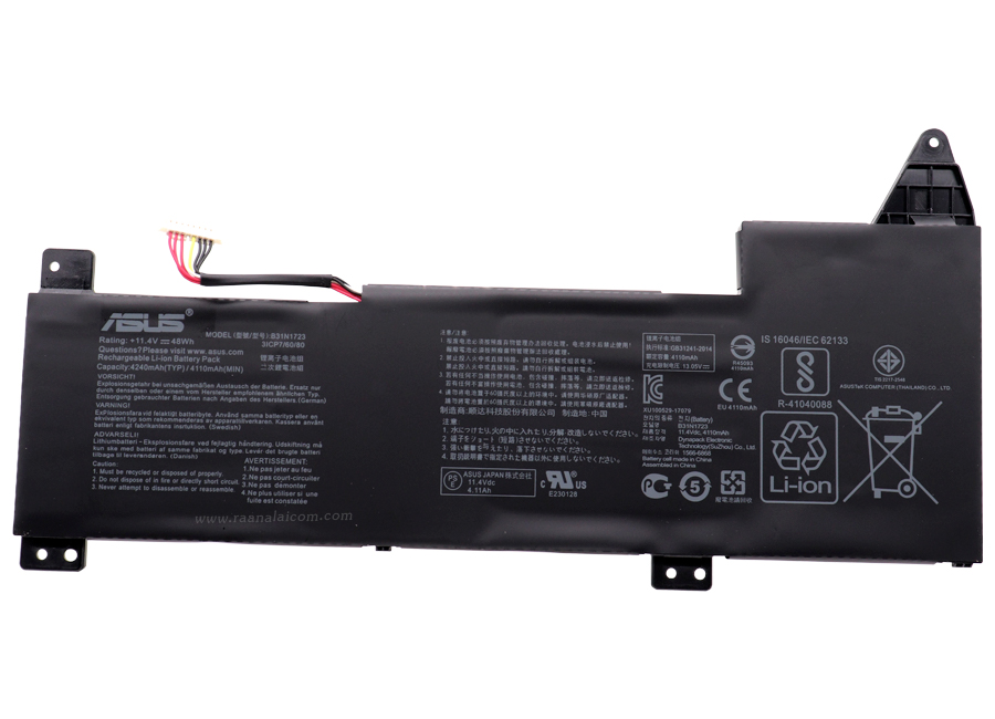 Battery ASUS K570Z F570Z A570Z X570Z Original B31N1723 ลด ราคา พิเศษ แบตเตอรี่โน๊ตบุ๊ค ASUS K570U R570U M570D FX570D