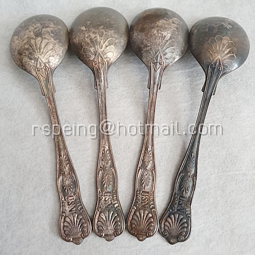 ช้อนซุปเงินวินเทจของกองทัพเรือสหรัฐฯ USN (US.Navy) Soup Spoons 4 คัน