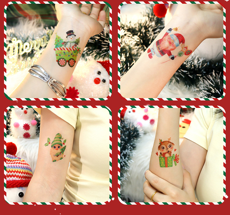 แทททูคริสต์มาส แทททูลายวันคริสต์มาสสำหรับตกแต่งผิว Christmas Tattoo