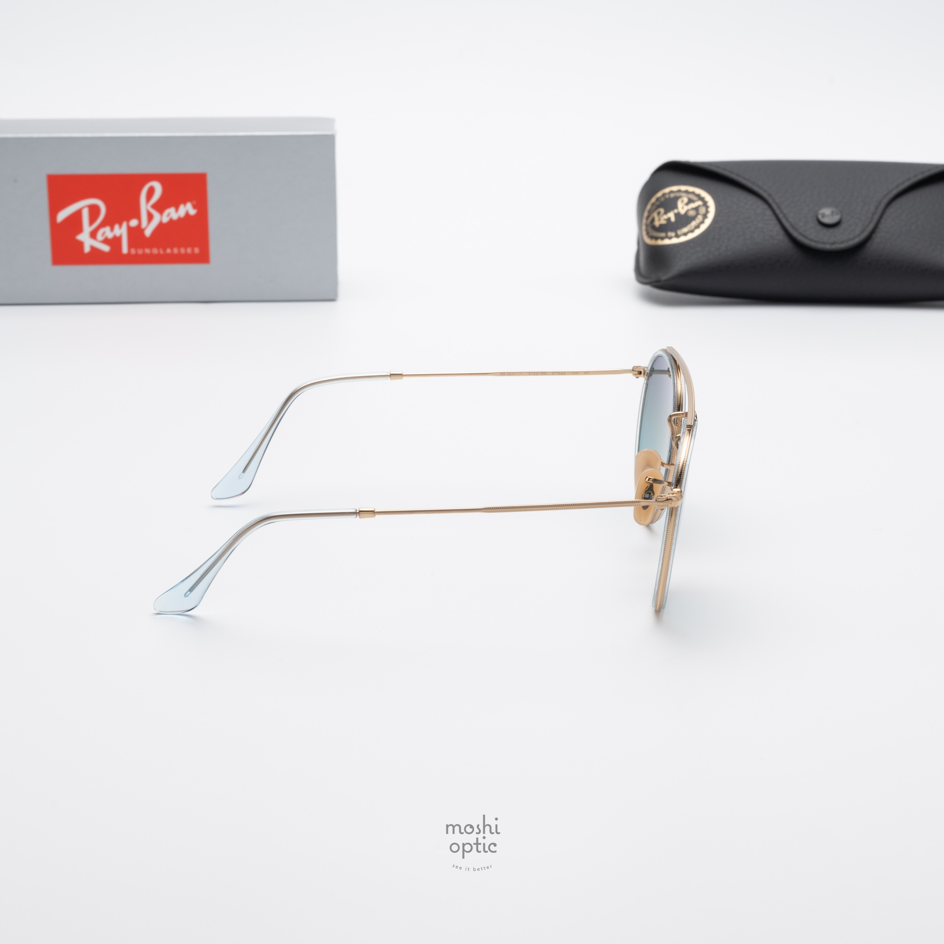 Ray-Ban RB3647N 91233M Round Double Bridge Polished Arista Gold