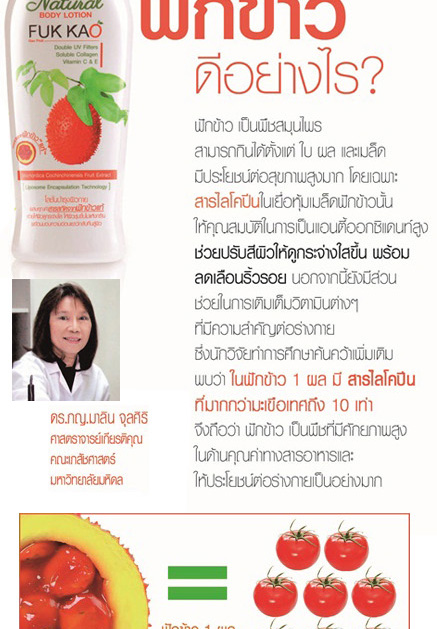 Mistine Fuk Kao Body Lotion / โลชั่นบำรุงผิว มิสทีน เนเชอรัล สูตรฟักข้าว แท้ 100%