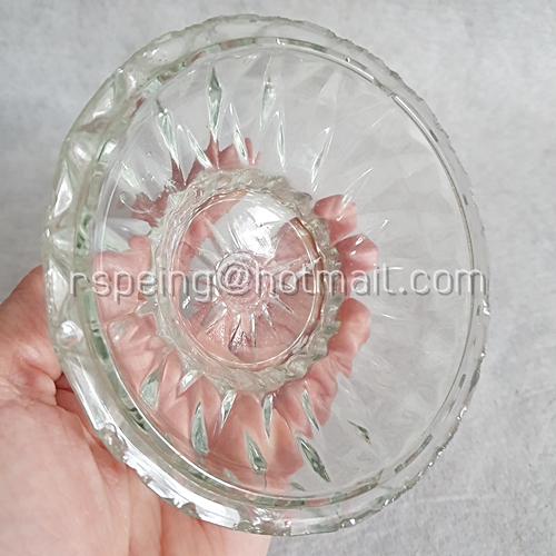 ฝาปิดชามแก้วใสวินเทจ ลายเพชร อย่างหนา
