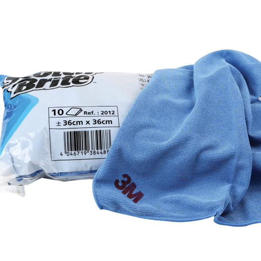 3M Scotch-Brite Microfiber Cloth ผ้าใยไมโครไฟเบอร์ 36 x 36 cm สีฟ้า (10ชิ้นต่อห่อ)