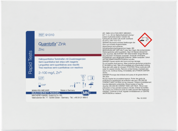 QUANTOFIX® Zinc 91310 กระดาษทดสอบซิงค์
