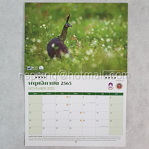ปฏิทินแขวน 2022 (2565) Calendar ของสมาคมอนุรักษ์นกและธรรมชาติแห่งประเทศไทย
