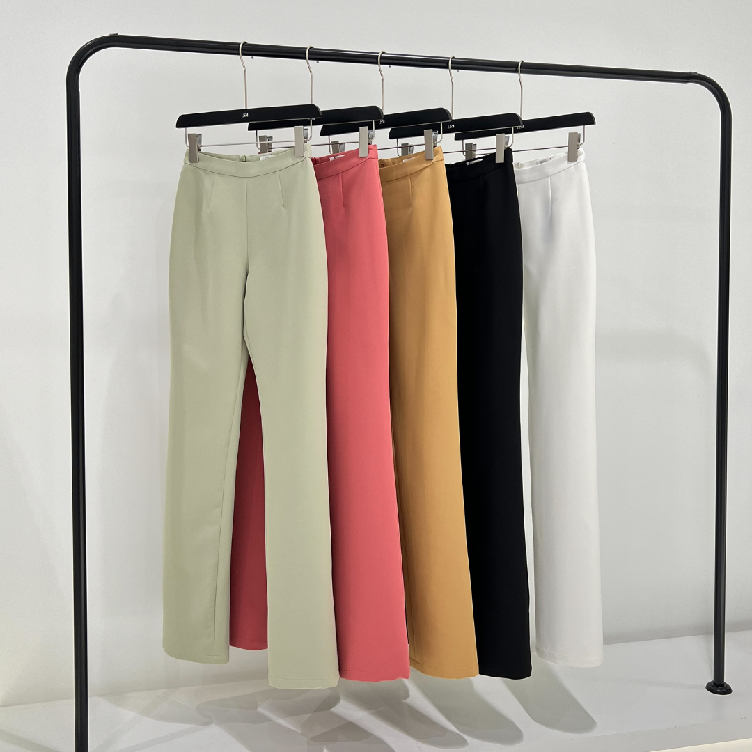 Lism P-028 กางเกงขากระบอกเล็กเอวสูง