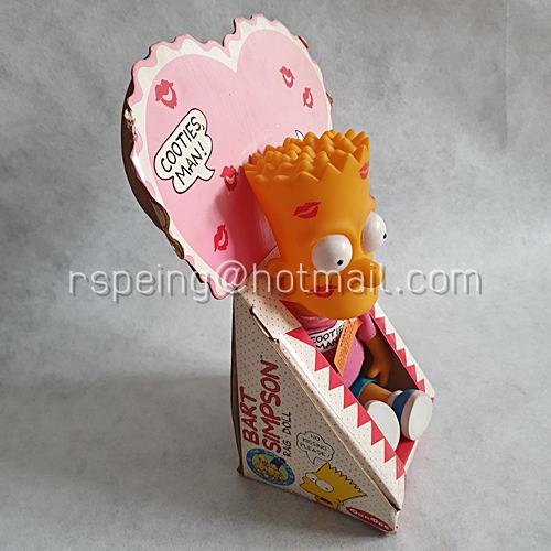ตุ๊กตาไวนิล บาร์ท ซิมป์สัน คูตี้ส์ แมน ปี 1990 Vintage 1990 Bart Simpson Vinyl Doll Cooties Man 11" Lipstick Kiss Dan Dee