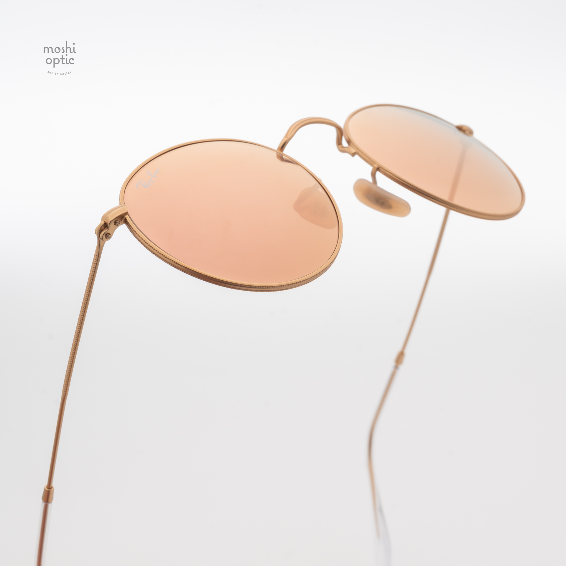 Ray Ban RB3447 112/Z2 Round metal pink mirror