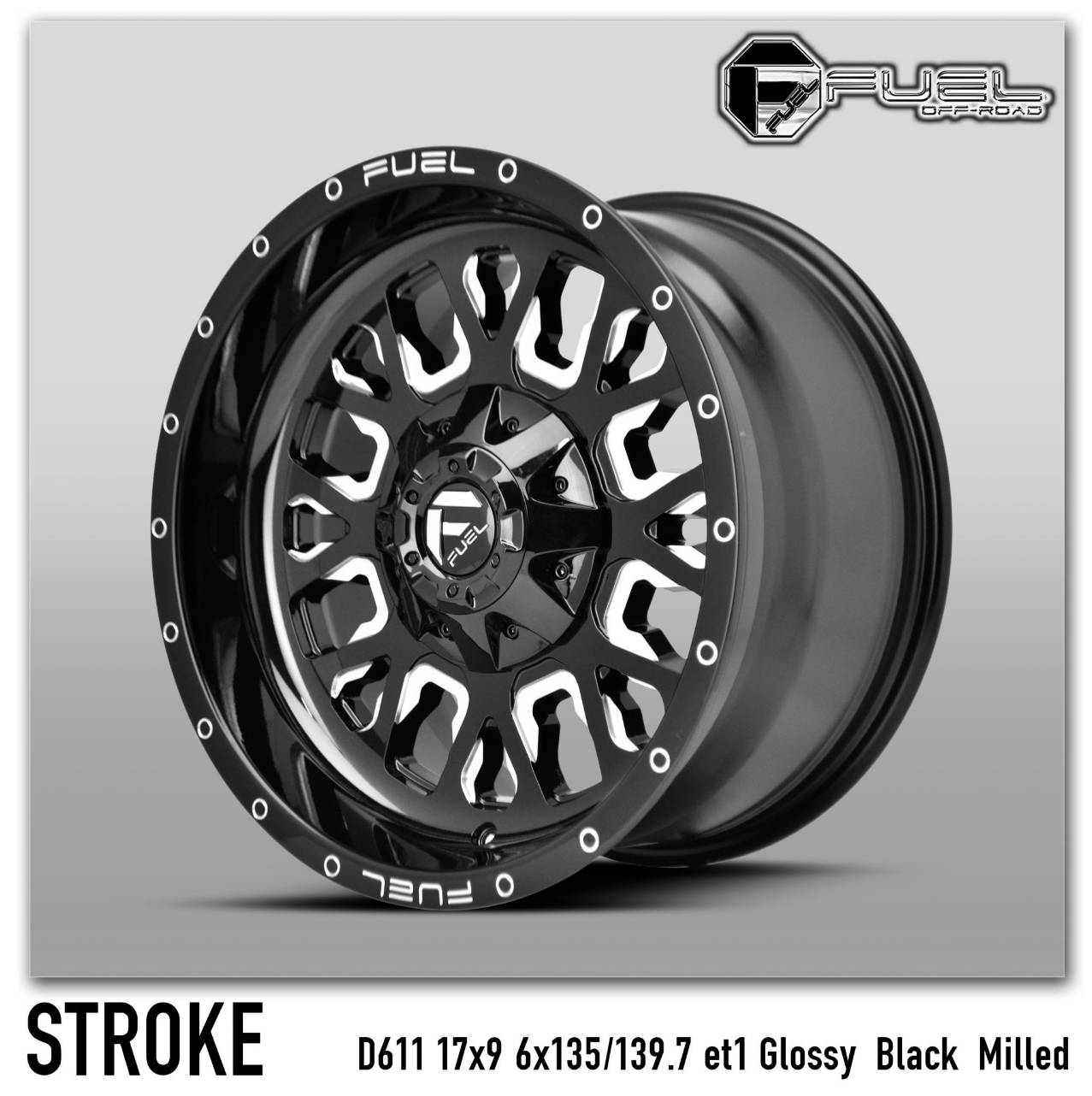 ล้อแม็ก USA. แท้ FUEL STROKE D611 17x9.0 6x135/139.7 ET+1 ราคาพิเศษ