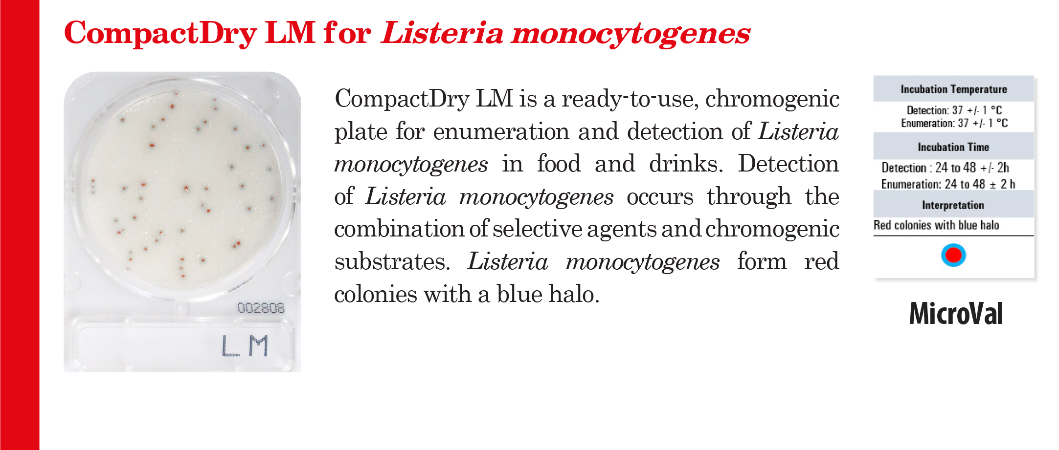Compact Dry LM (สำหรับตรวจ Listeria monocytogenes)