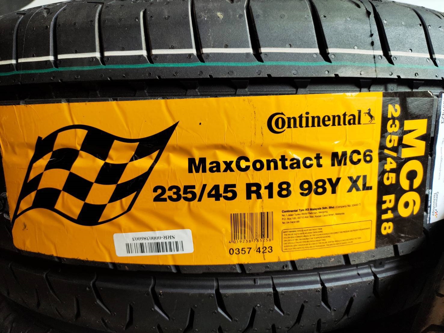 CONTINENTAL MAXCONTACT MC6 235/45R18 ปี20