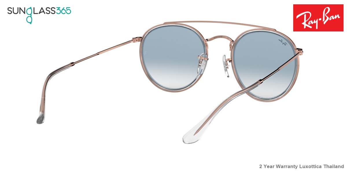 Ray-Ban RB3647N 90683F Round Double Bridge Blue Gradient