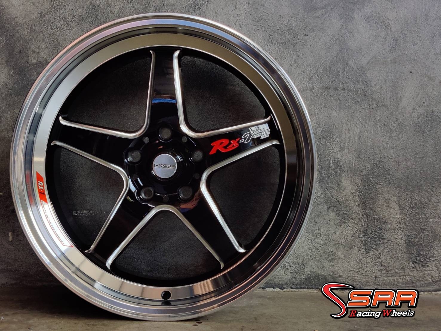 OASIS : RX7SE 18X8.5 5X114.3 35 GBLP+M+RX7SE (ดำกลึงเงาขอบเงา)
