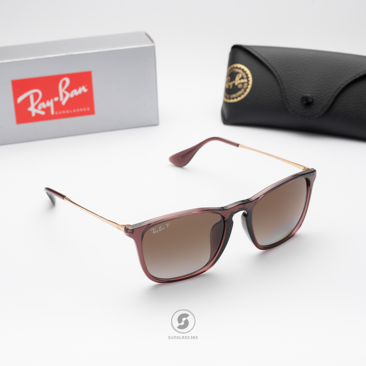Ray Ban Chris RB4187F 6593T5 Transparent Brown Polarized