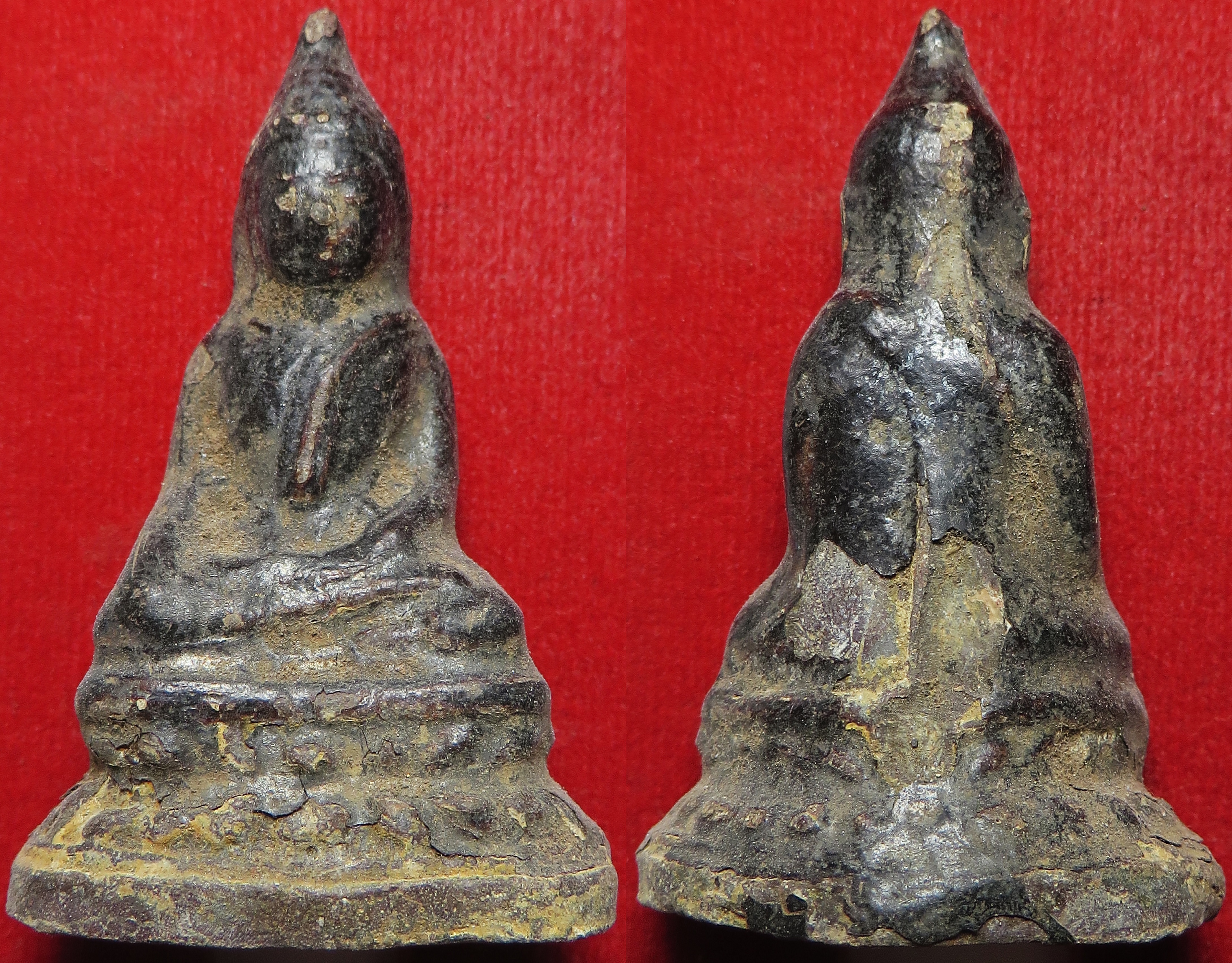 1248 พระบูชา สมัยกรุงรัตนโกสินทร์ เนื้อชินตะกั่วน้ำนม ลงรัก ขึ้นสนิมแดง อุดดินไทย (รับประกัน พระแท้ + ส่งฟรี ทั่วประเทศ)
