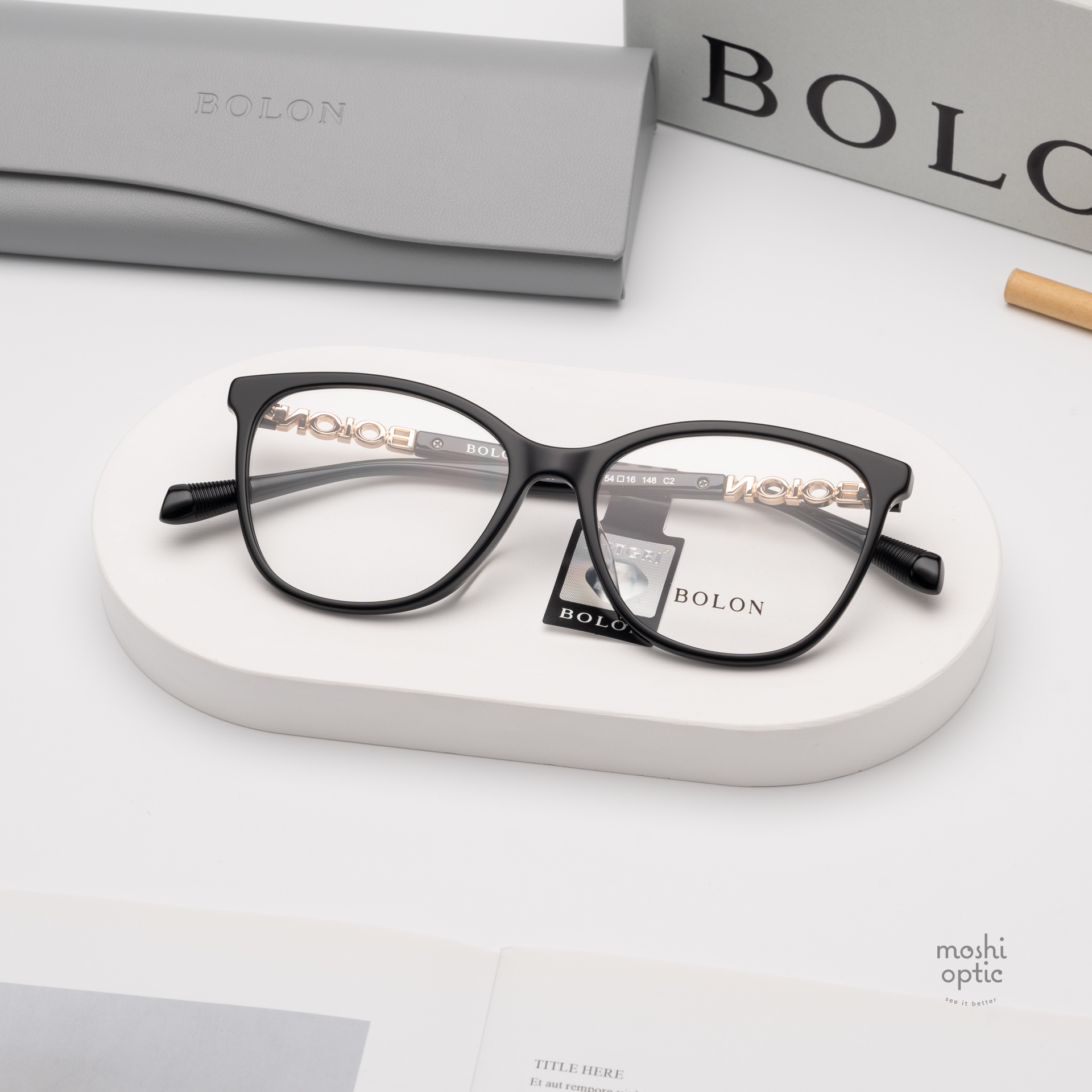 แว่นสายตา BOLON รุ่น BORDEAUX BJ3210 B10 Shiny Black