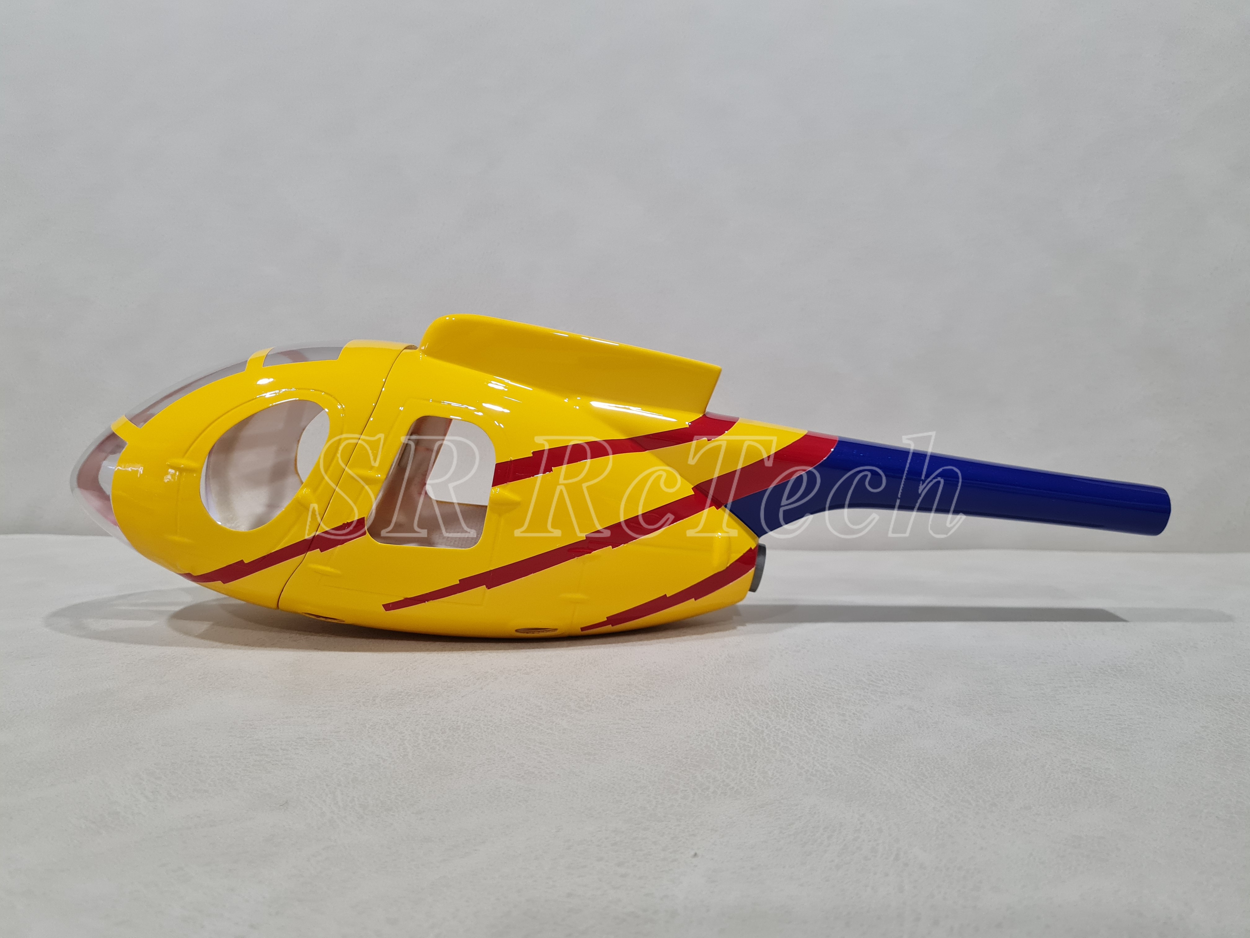 250 - MD500E Yellow Blue Scale Fuselage for M2, Trex250, Goosky S2