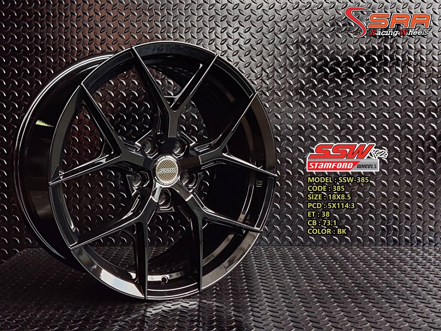 SSW385 18X8.5 5X114.3 38 BK (ดำเงา)