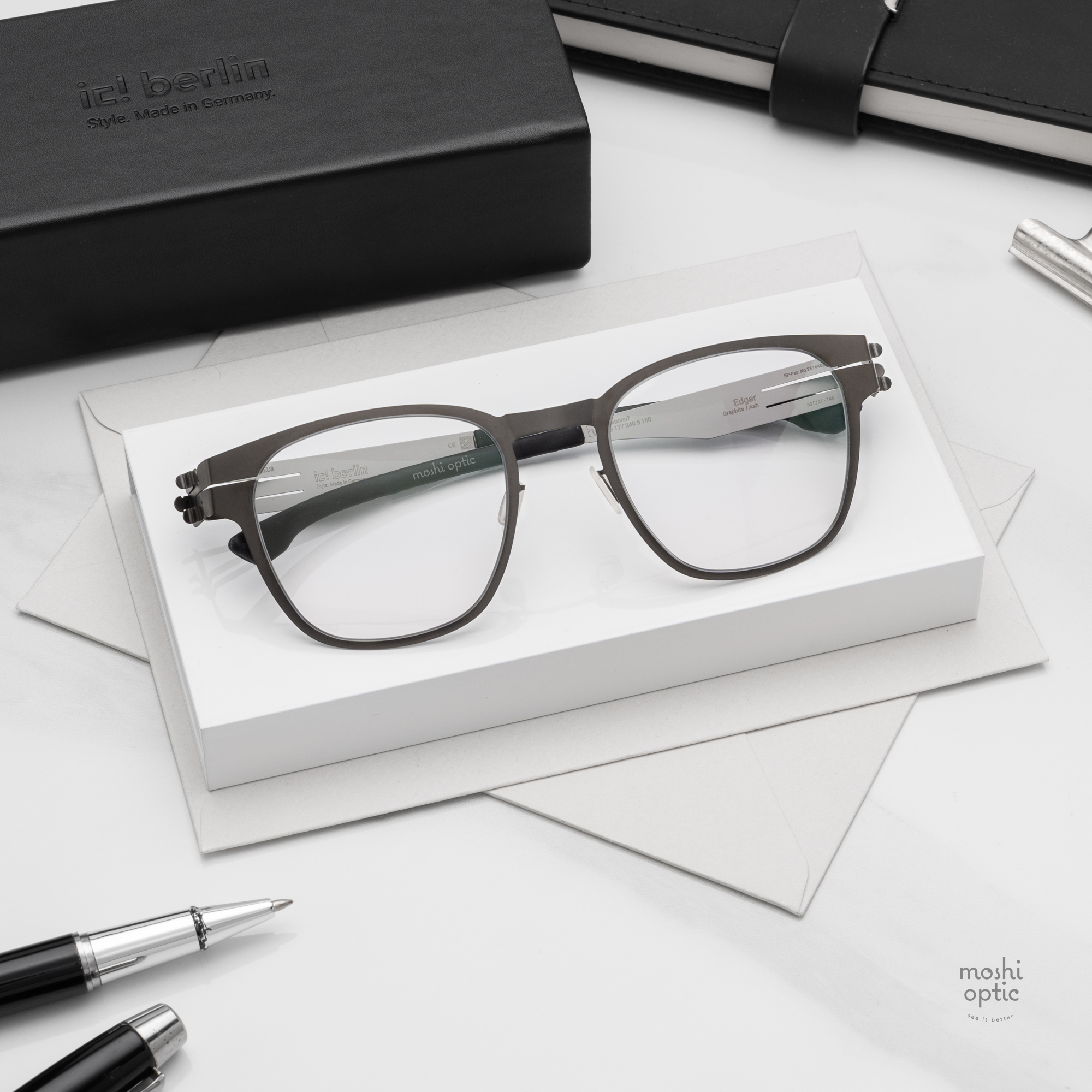 กรอบแว่น IC BERLIN Edgar Matte Graphite Ash