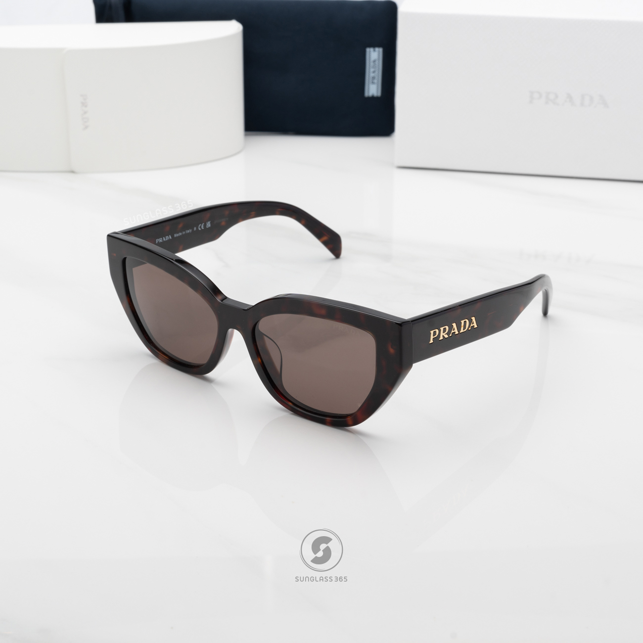 PRADA PRA09SF 16N5Y1 Briar Tortoise