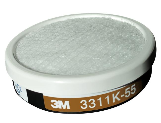 3M 3311K-55 Filter ตลับกรองฝุ่น ไอระเหยสารเคมี และละอองจากยาฆ่าแมลง ใช้คู่กับหน้ากากไส้กรองเดี่ยว เบอร์ 3200 10ชิ้น