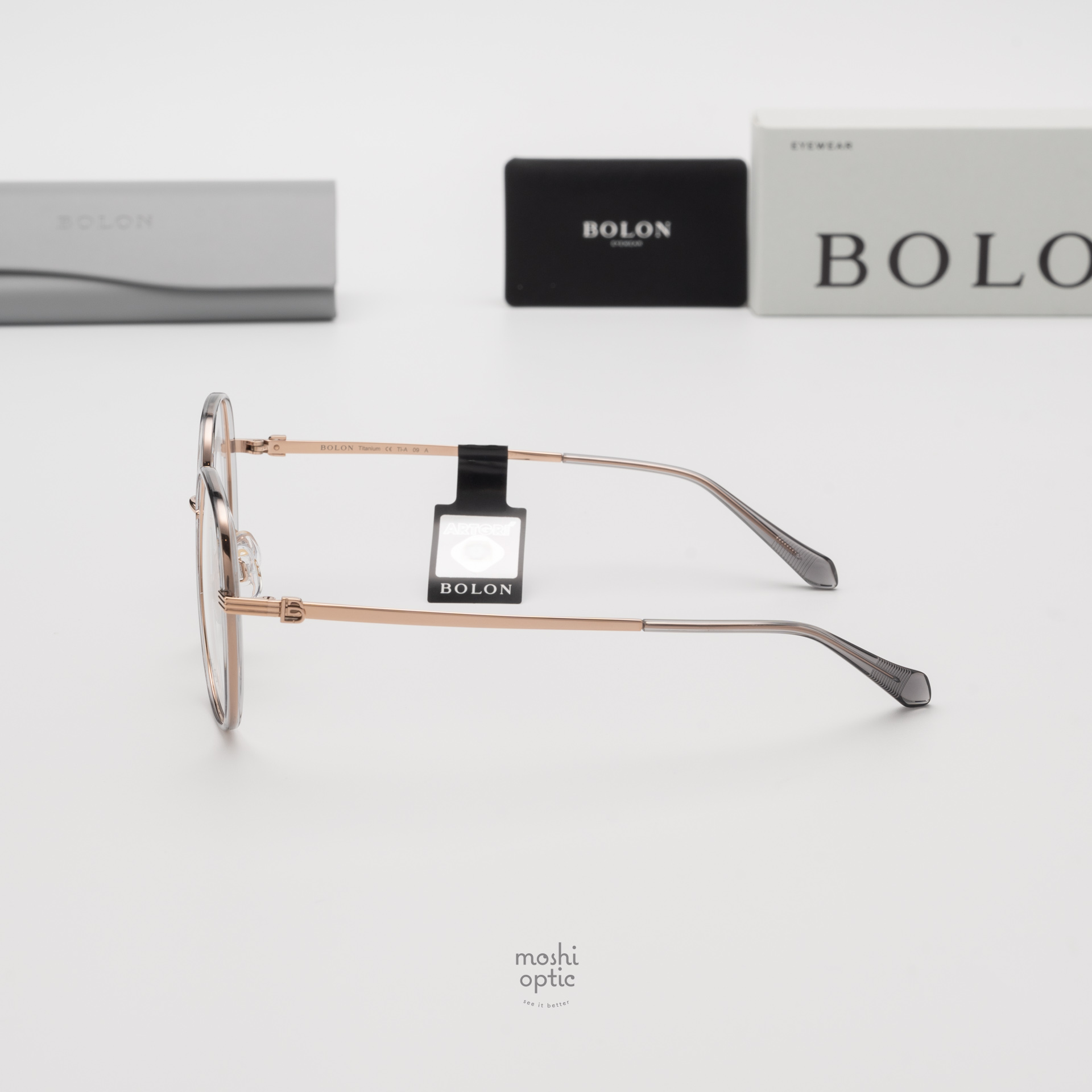 แว่นสายตา BOLON รุ่น NARA BA6039 B13 Rose Gold|Transparent Medium Grey
