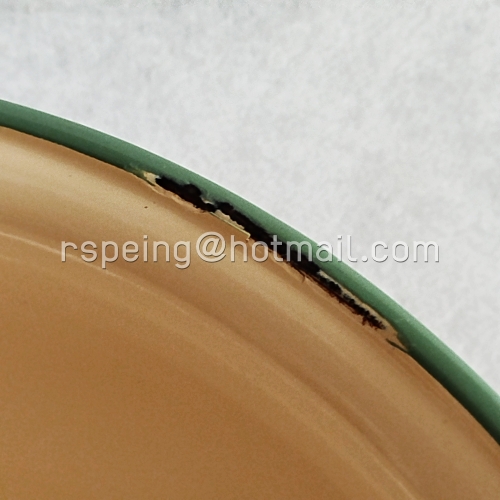 อ่างเคลือบโบราณ KOCKUM SWEDEN 38 cm. (8 Lit.) สีครีมขอบเขียว ขนาดใหญ่ วินเทจสแกนดิเนเวียแท้!