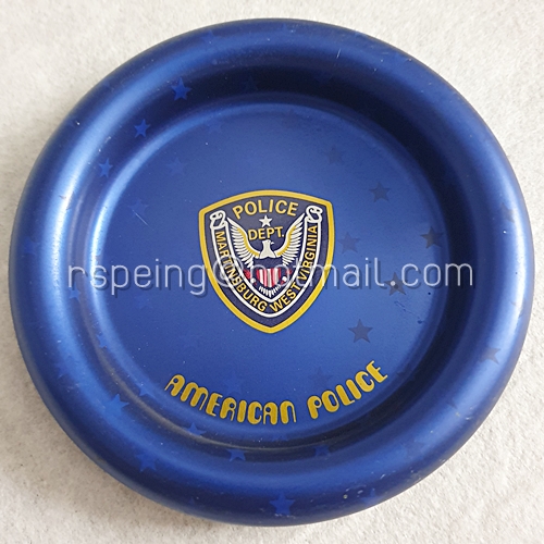 จานรองแก้วอลูมิเนียม American Police สีน้ำเงินลายดาว ของ Orion Press