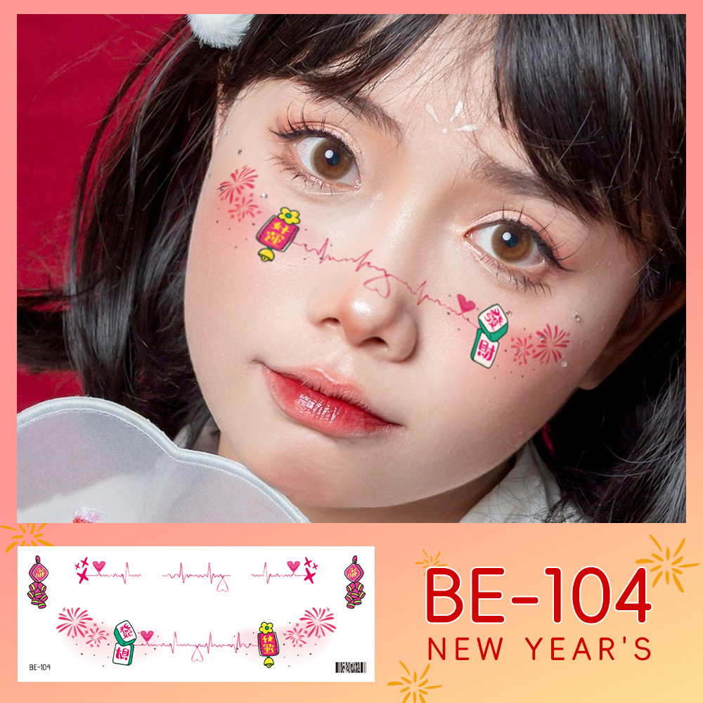Tattoo แทททูตรุษจีน สติ๊กเกอร์ติดหน้าตรุษจีน แทททูติดหน้าลายตรุษจีน