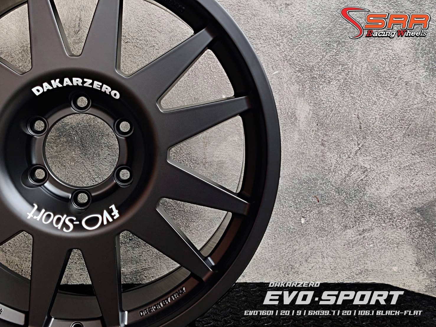 LTC : EVO SPORT 20X9 6H139.7 ET 20 BLACK-FLAT (ดำด้าน)