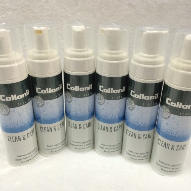 Collonil Clean & Care 200 ml. โฟมทำความสะอาดผ้าเนื้อหนา ผ้าใบ ยีนส์ แคนวาส หนังนูบัค เหมาะสำหรับคราบหนัก คราบฝังลึก แถมฟรีผ้าสำลีเช็ดกระเป๋า 1 ผืน