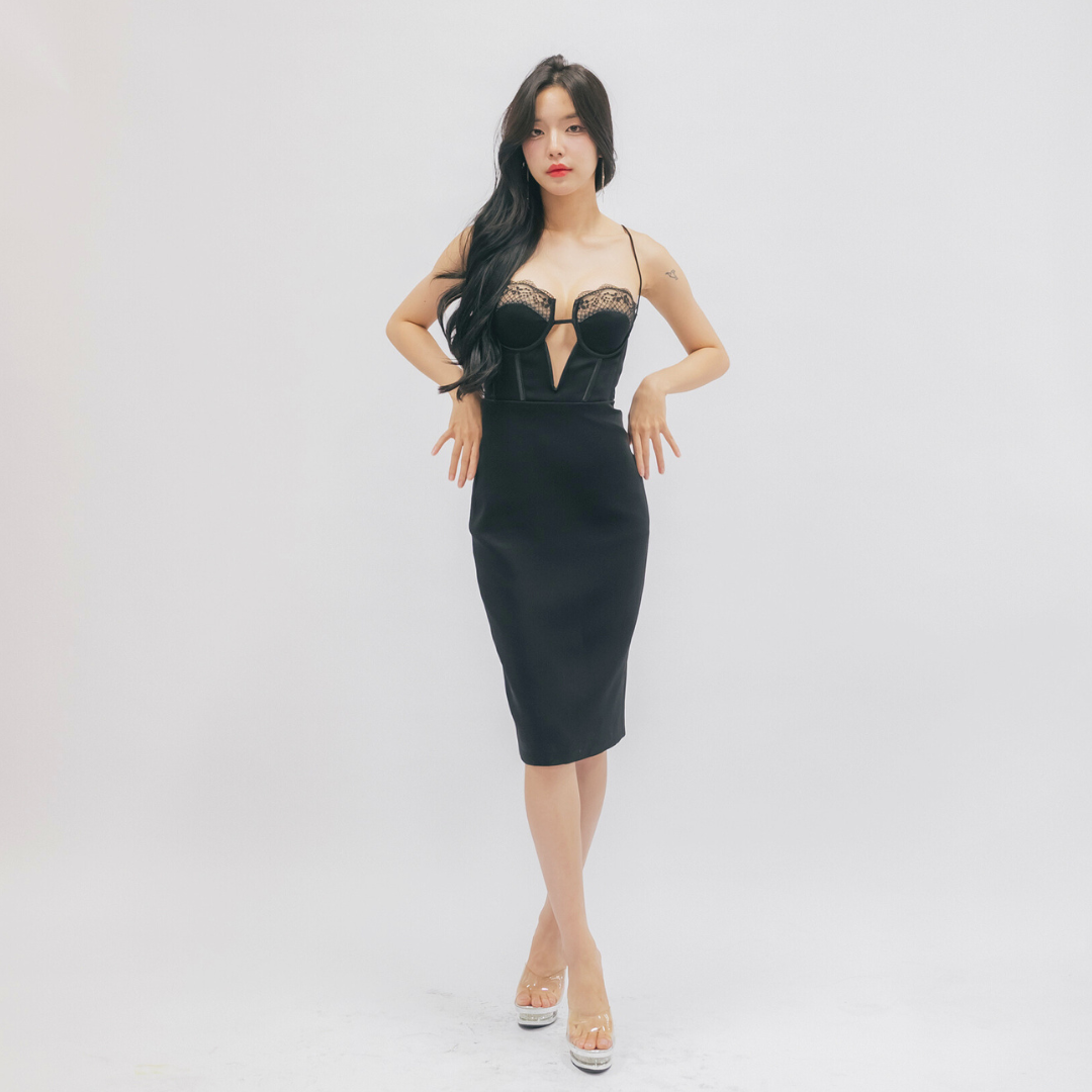 LISM D-109 Midnight Corset Dress ชุดเดรสสายเดี่ยว