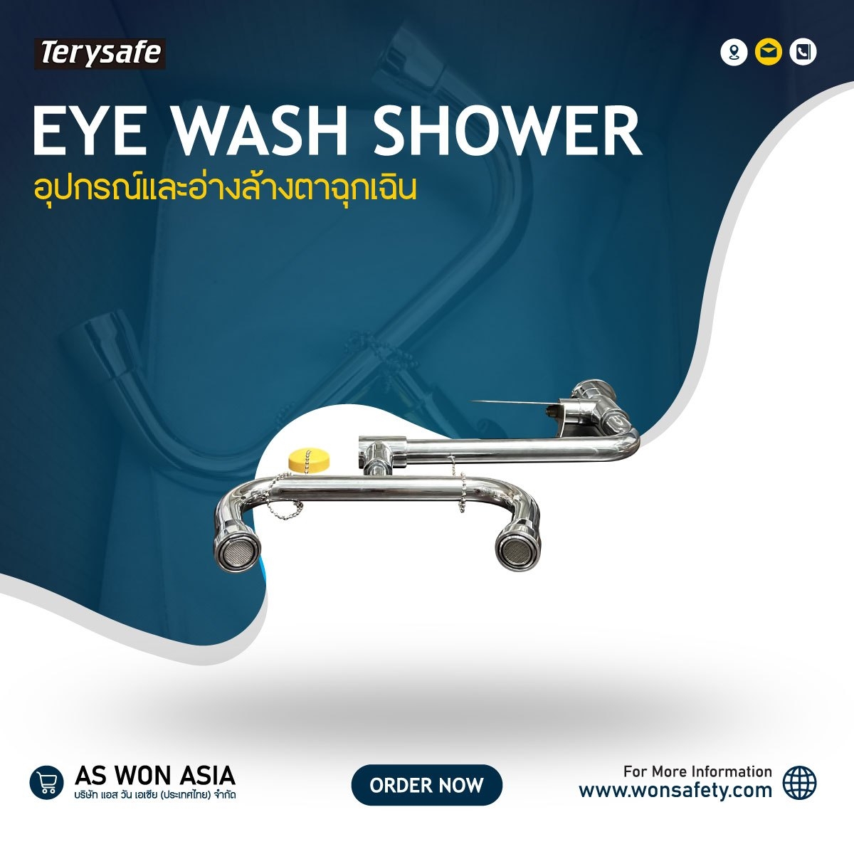 Deck Mounted Eyewash 360 Swivel Model.I100-SS
