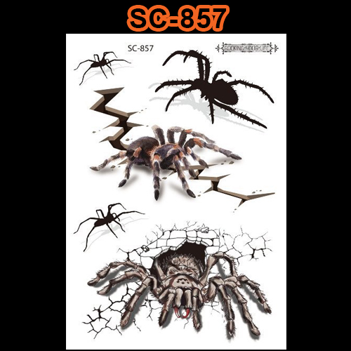 Tattoo Halloween แทททูฮาโลวีน สติ๊กเกอร์แต่งหน้าลายแมงมุม #F