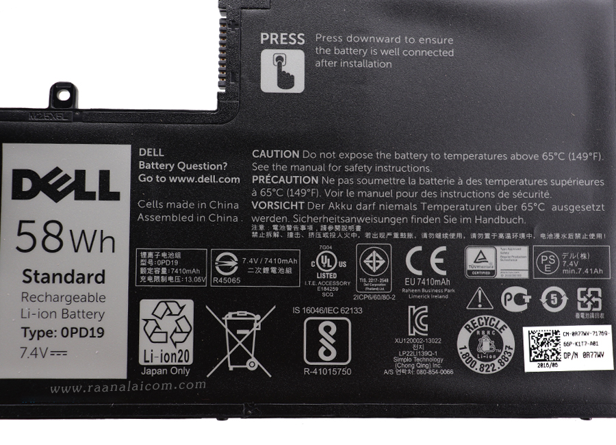 Battery Dell Inspiron 5445 Original 0PD19 ลด ราคา พิเศษ แบตเตอรี่ โน๊ตบุ๊ค Dell Inspiron 5445 58Whr ตรงรุ่น