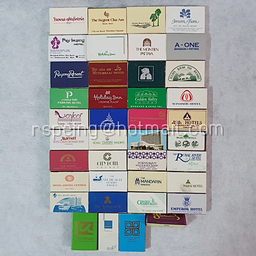 กลักไม้ขีดไฟ กล่องไม้ขีดไฟ ไทย หมวด โรงแรม รีสอร์ท ชุดที่ 1