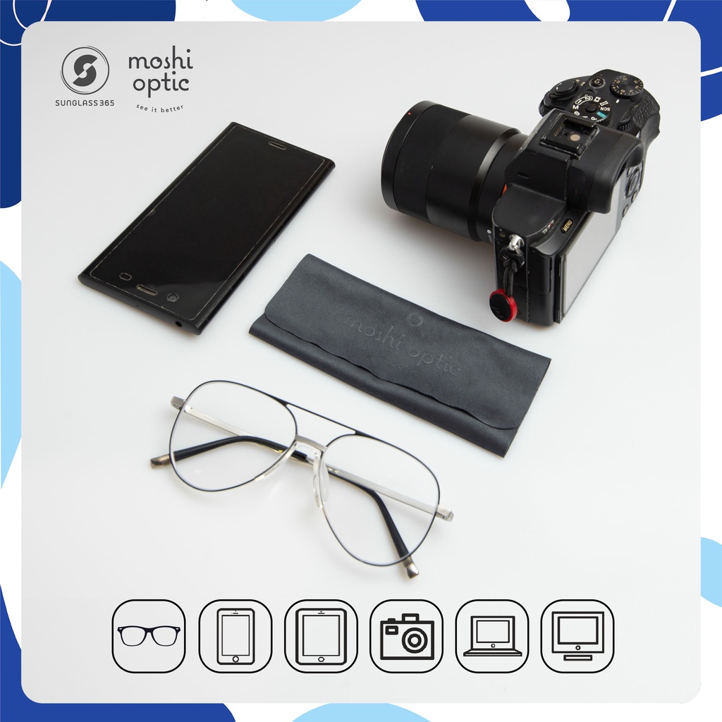 ผ้าเช็ดแว่นตาอย่างดี MOSHI OPTIC แท้ ผ้า MICRO FIBER NANO เนื้อละเอียด นุ่ม เช็ดแว่น เลนส์กล้อง คอมพิวเตอร์ มือถือ