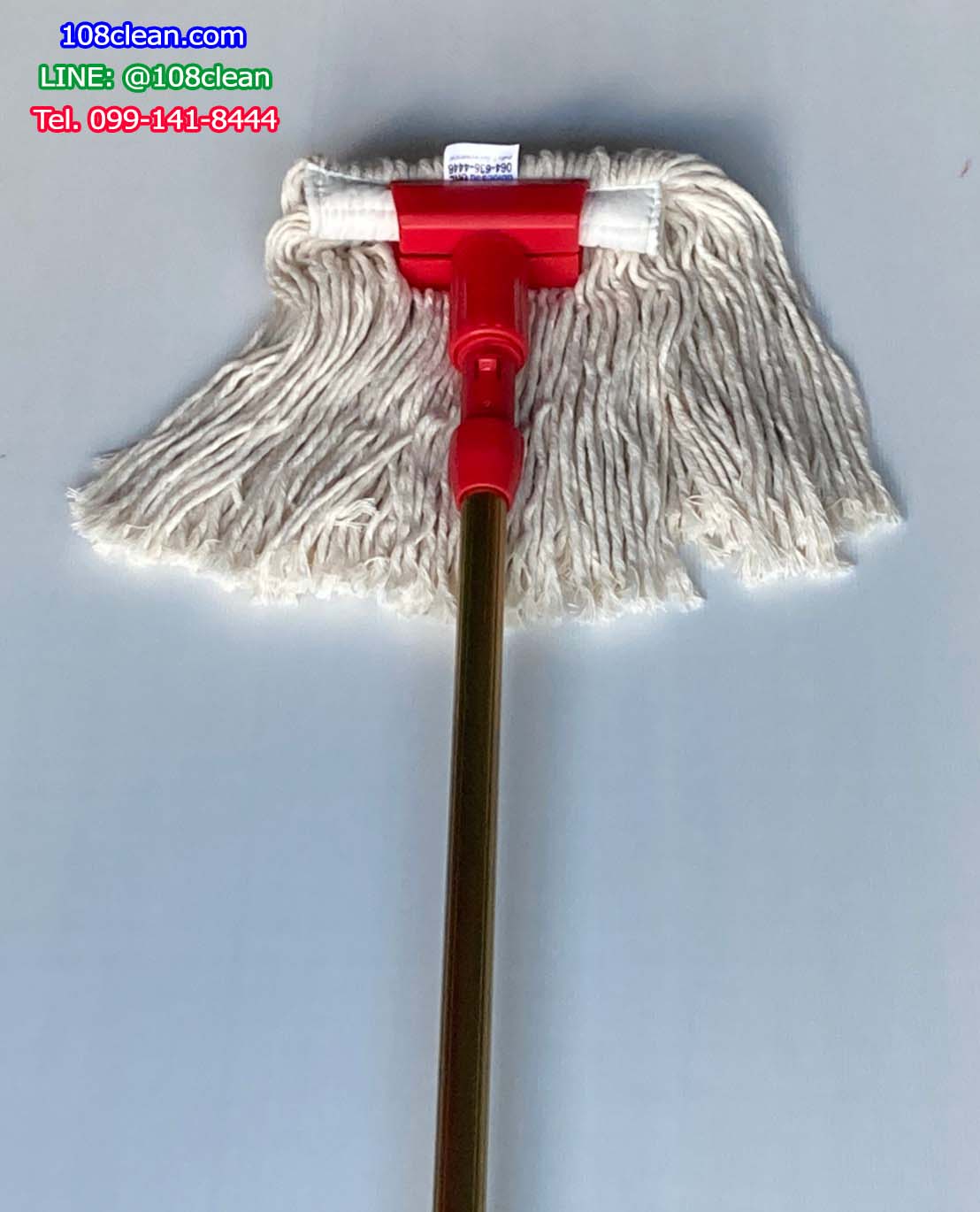 ชุดหัวไม้ถูพื้นฟรีไซส์ ผ้า 8 นิ้ว สีแดง