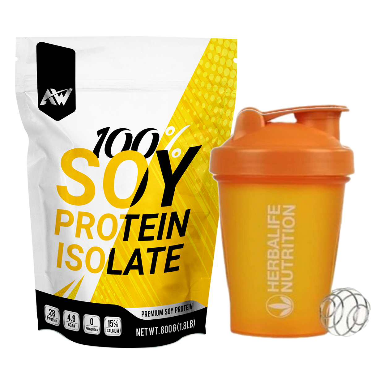 AW-SOY ISOLATE x 1 พร้อมแก้วสีส้ม
