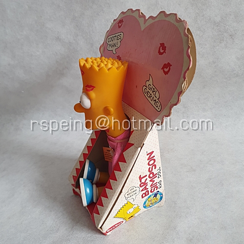 ตุ๊กตาไวนิล บาร์ท ซิมป์สัน คูตี้ส์ แมน ปี 1990 Vintage 1990 Bart Simpson Vinyl Doll Cooties Man 11" Lipstick Kiss Dan Dee