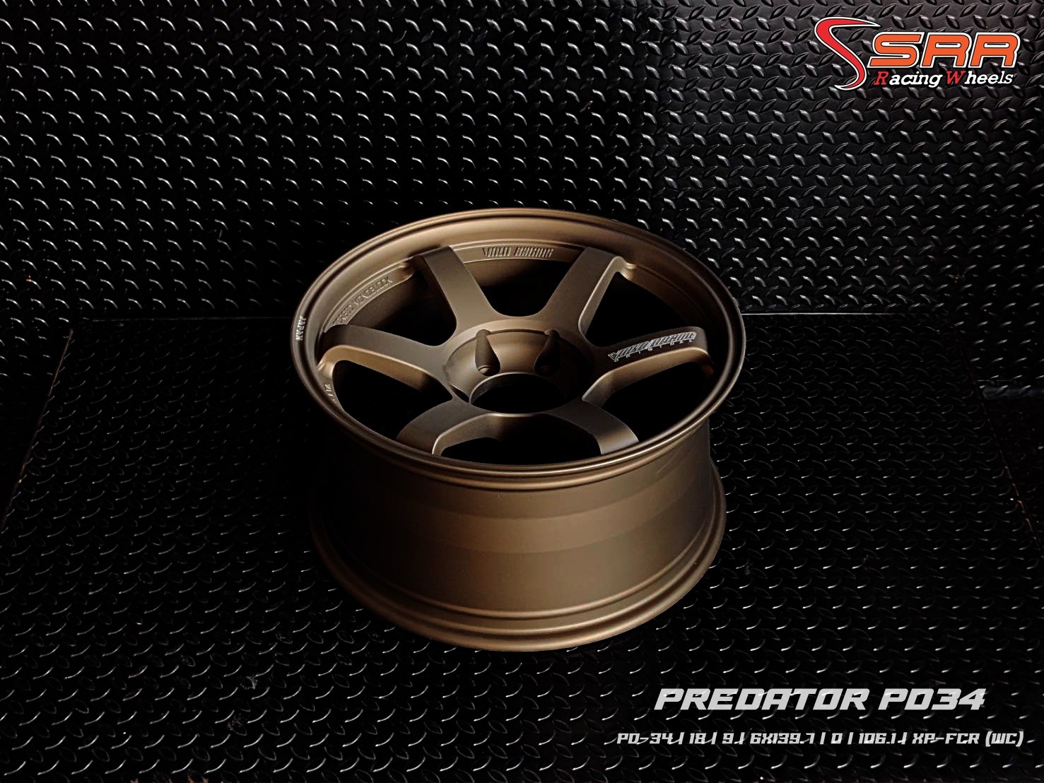 PREDATOR : TE37SUV 18X9 6X139.7 ET 0 XP-FCR (WC) สีน้ำตาลตัวหนังสือเงิน