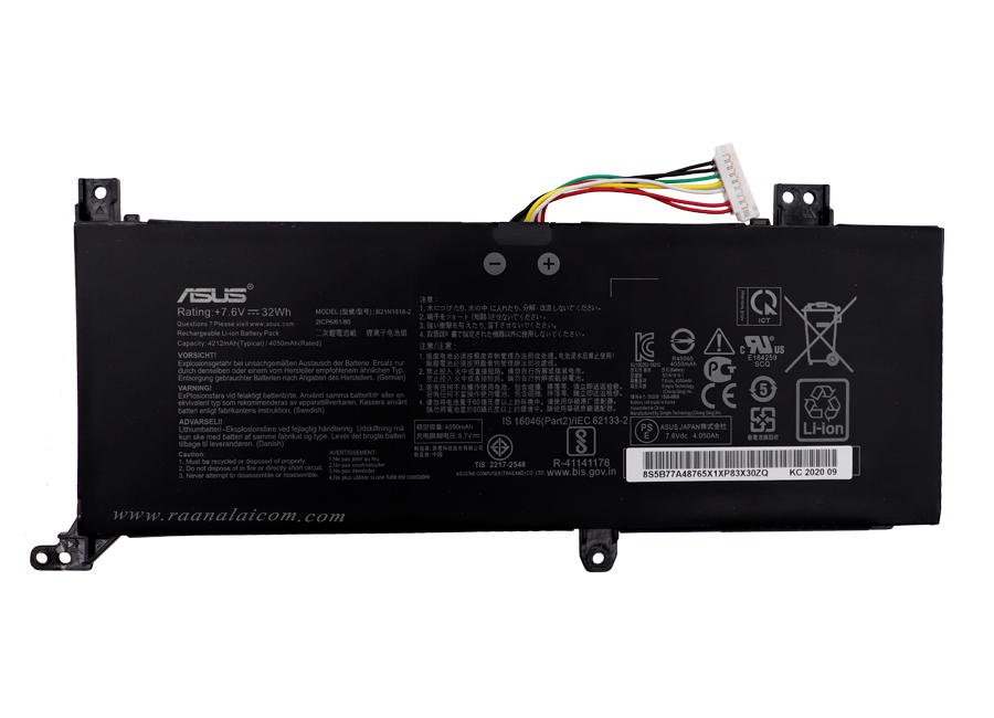 Battery Asus X509 X409 Original B21N1818-2 ราคาพิเศษ แบตเตอรี่ Asus X509 X409 ตรงรุ่น