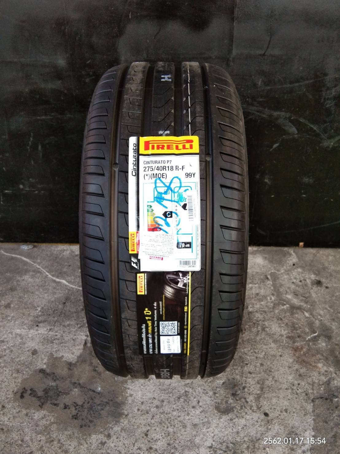 PIRELLI CINTURATO P7 275/40-18 เส้น 15800 บาท ( runflat) ปี18