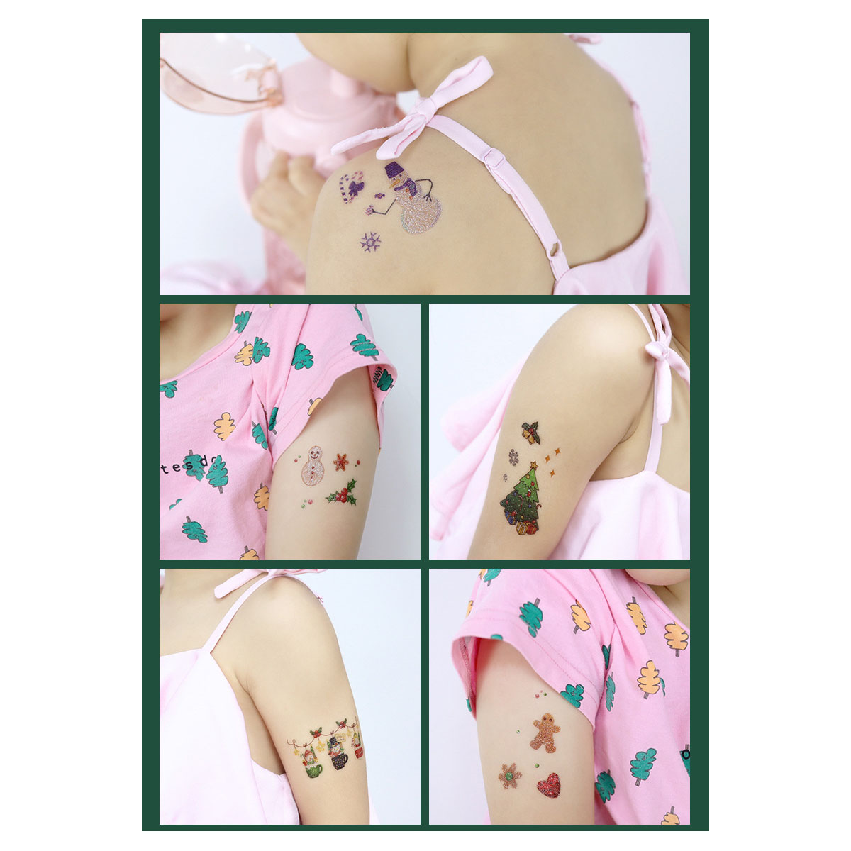 Tattoo Christmas สติ๊กทู แทททูคริสต์มาส แบบกลิตเตอร์